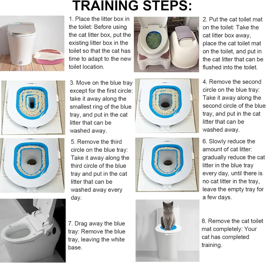 Best Plastic Cat Toilet Trainning Kit Tool Pet Cat Toilet Seat Trainer Urinal Seat Pad Mat Conserve Litter Pet