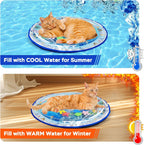 Summer Cooling Pet Water Bed Ice Pad Sleeping Round Mat For Puppy Dogs Cats Pet Kennel Cool Cold Water Sensory